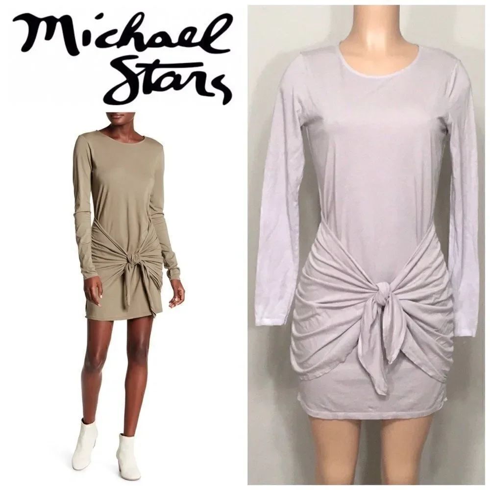 New. Long sleeve knotted waist dress. NWOT